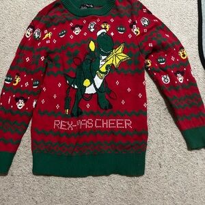 Toy Story Rex-Mas Cheer Festive Red and Green boys Sweater
